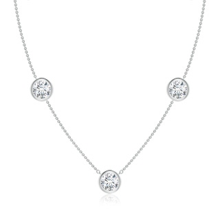 7.4mm GVS2 Bezel-Set Round Diamond Chain Necklace in P950 Platinum