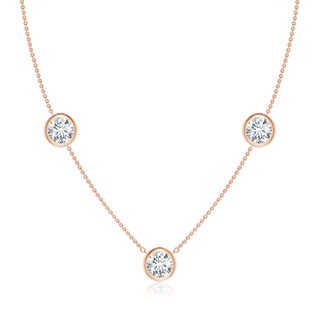 7.4mm GVS2 Bezel-Set Round Diamond Chain Necklace in Rose Gold