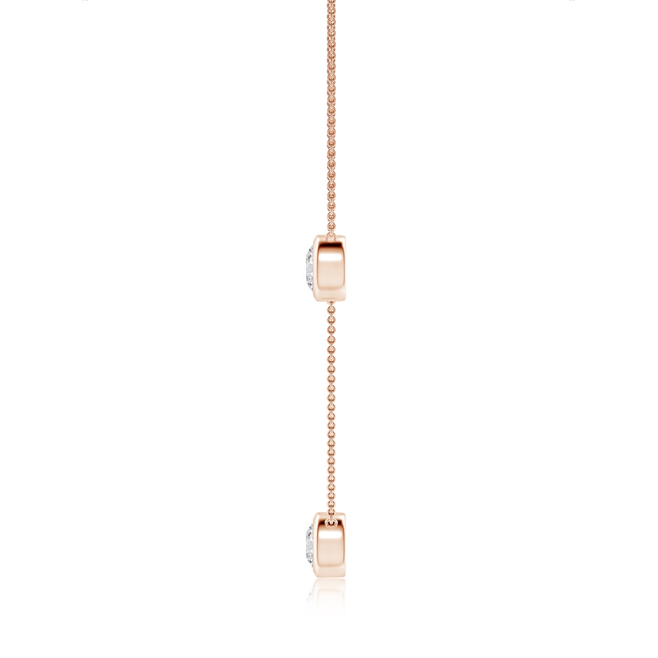 7.4mm HSI2 Bezel-Set Round Diamond Chain Necklace in 18K Rose Gold side 199