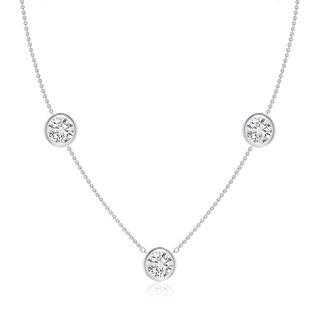 7.4mm HSI2 Bezel-Set Round Diamond Chain Necklace in P950 Platinum