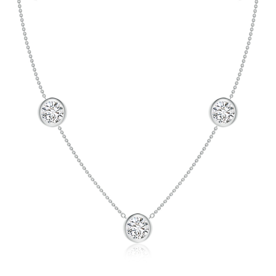 7.4mm HSI2 Bezel-Set Round Diamond Chain Necklace in P950 Platinum 