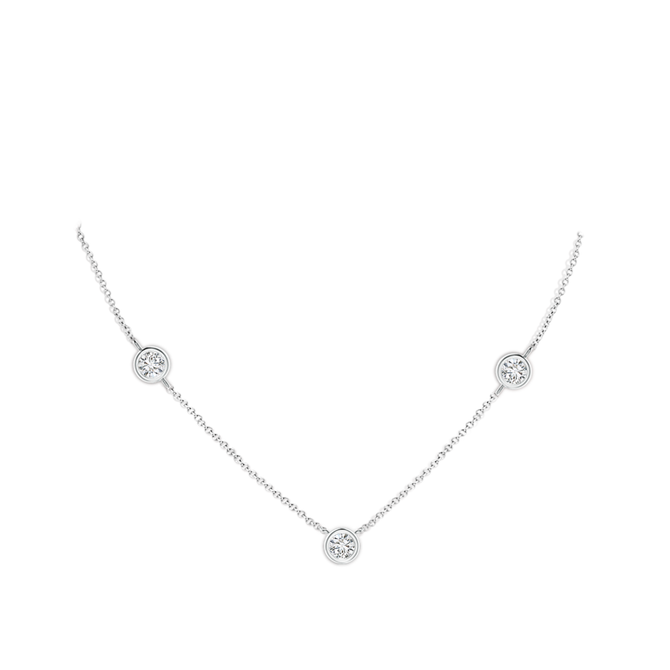 7.4mm HSI2 Bezel-Set Round Diamond Chain Necklace in P950 Platinum pen