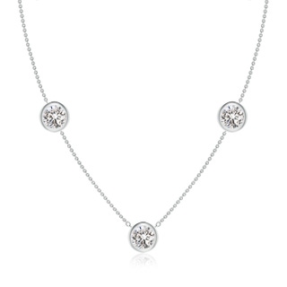 7.4mm IJI1I2 Bezel-Set Round Diamond Chain Necklace in P950 Platinum