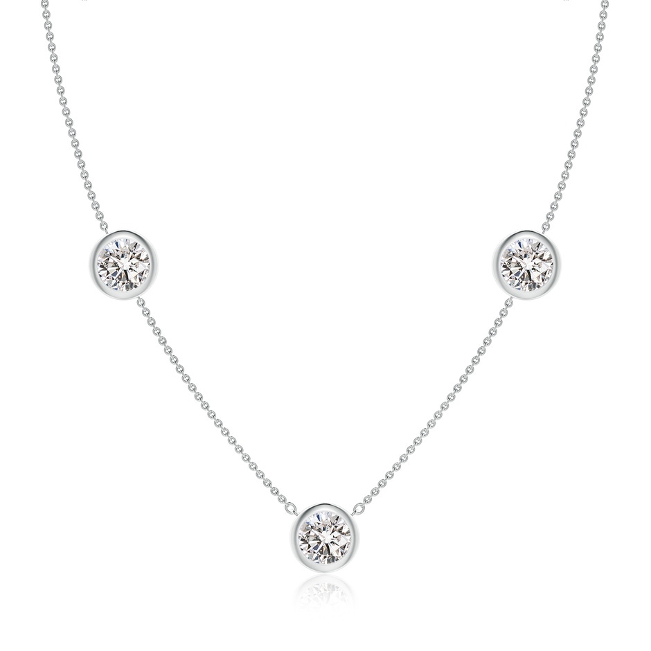 7.4mm IJI1I2 Bezel-Set Round Diamond Chain Necklace in P950 Platinum 