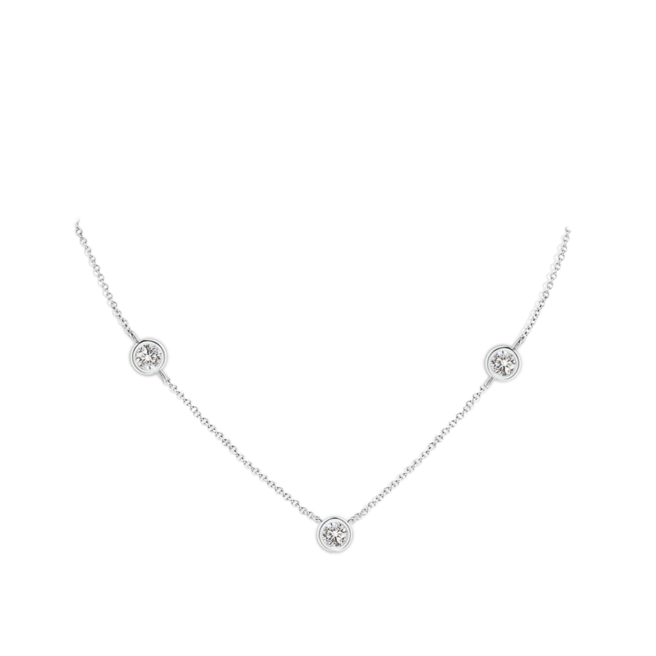 7.4mm IJI1I2 Bezel-Set Round Diamond Chain Necklace in P950 Platinum pen