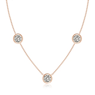 7.4mm KI3 Bezel-Set Round Diamond Chain Necklace in 9K Rose Gold