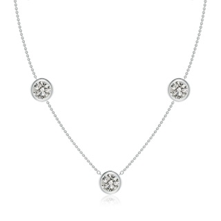 7.4mm KI3 Bezel-Set Round Diamond Chain Necklace in P950 Platinum
