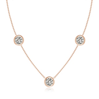 7.4mm KI3 Bezel-Set Round Diamond Chain Necklace in Rose Gold