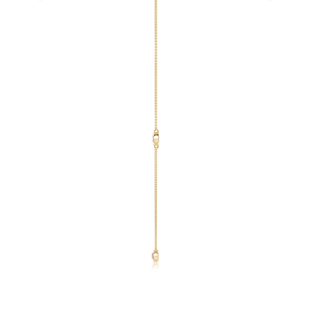 3mm AAAA Bezel-Set Round Fancy Intense Pink and White Diamond Chain Necklace in Yellow Gold - side 199