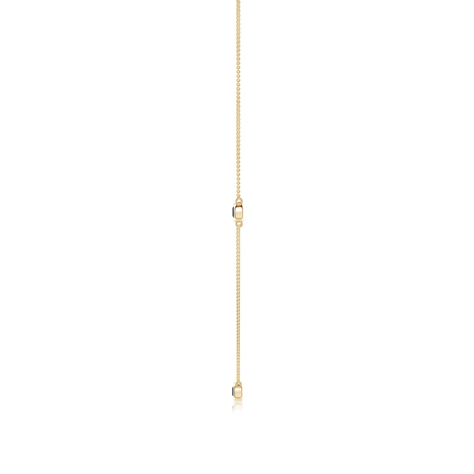 3mm A Bezel-Set Round Blue Sapphire Chain Necklace in Yellow Gold side 199