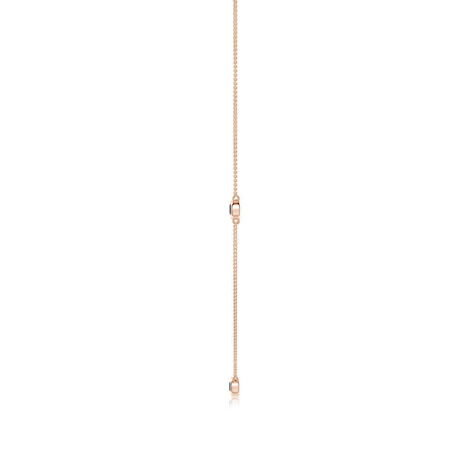 3mm AA Bezel-Set Round Blue Sapphire Chain Necklace in Rose Gold side 199