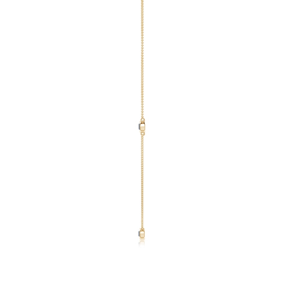 3mm AA Bezel-Set Round Blue Sapphire Chain Necklace in Yellow Gold side 199