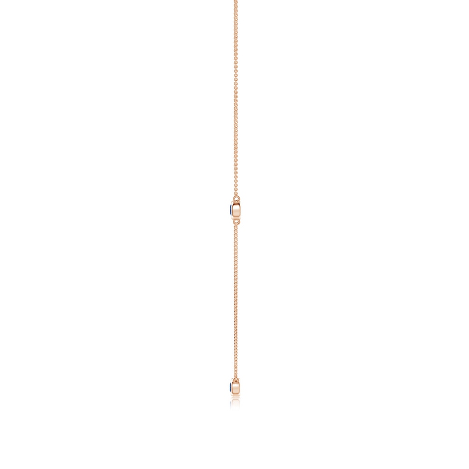 3mm AAA Bezel-Set Round Blue Sapphire Chain Necklace in 18K Rose Gold side 199