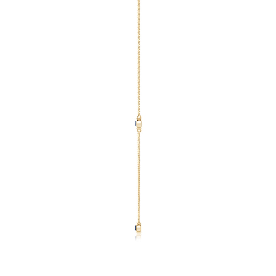 3mm AAA Bezel-Set Round Blue Sapphire Chain Necklace in 9K Yellow Gold side 199