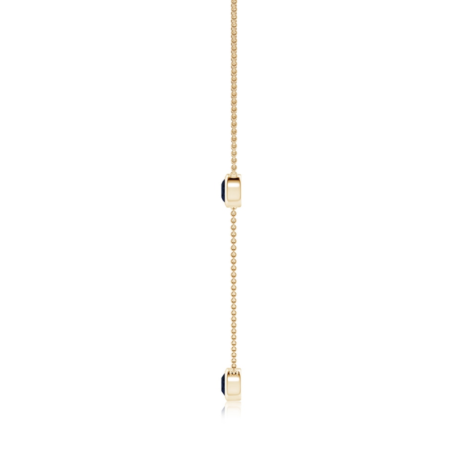 5mm A Bezel-Set Round Blue Sapphire Chain Necklace in Yellow Gold side 199