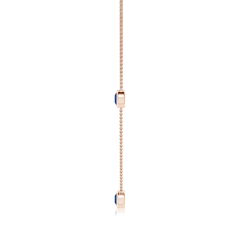 5mm AAA Bezel-Set Round Blue Sapphire Chain Necklace in Rose Gold side 199