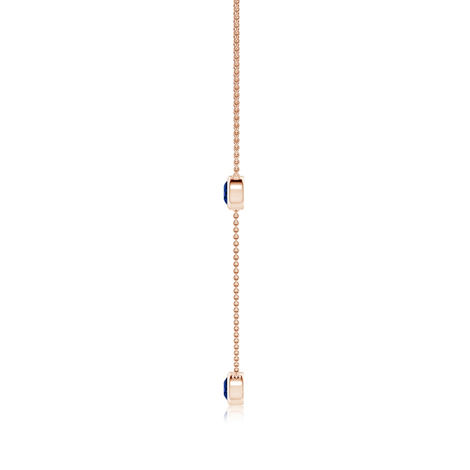 5mm AAAA Bezel-Set Round Blue Sapphire Chain Necklace in Rose Gold side 199