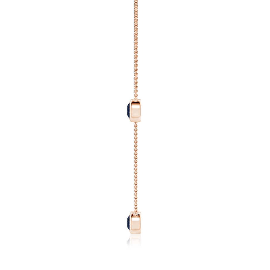 6mm AA Bezel-Set Round Blue Sapphire Chain Necklace in Rose Gold side 199