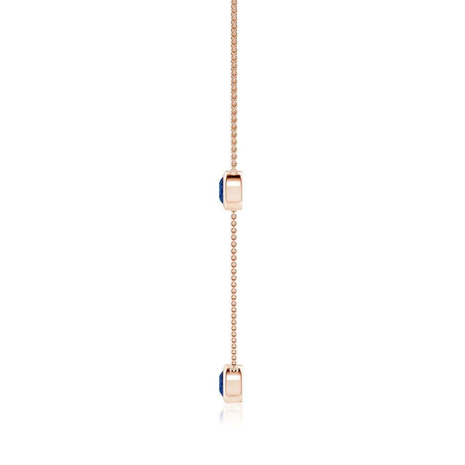 6mm AAA Bezel-Set Round Blue Sapphire Chain Necklace in Rose Gold side 199