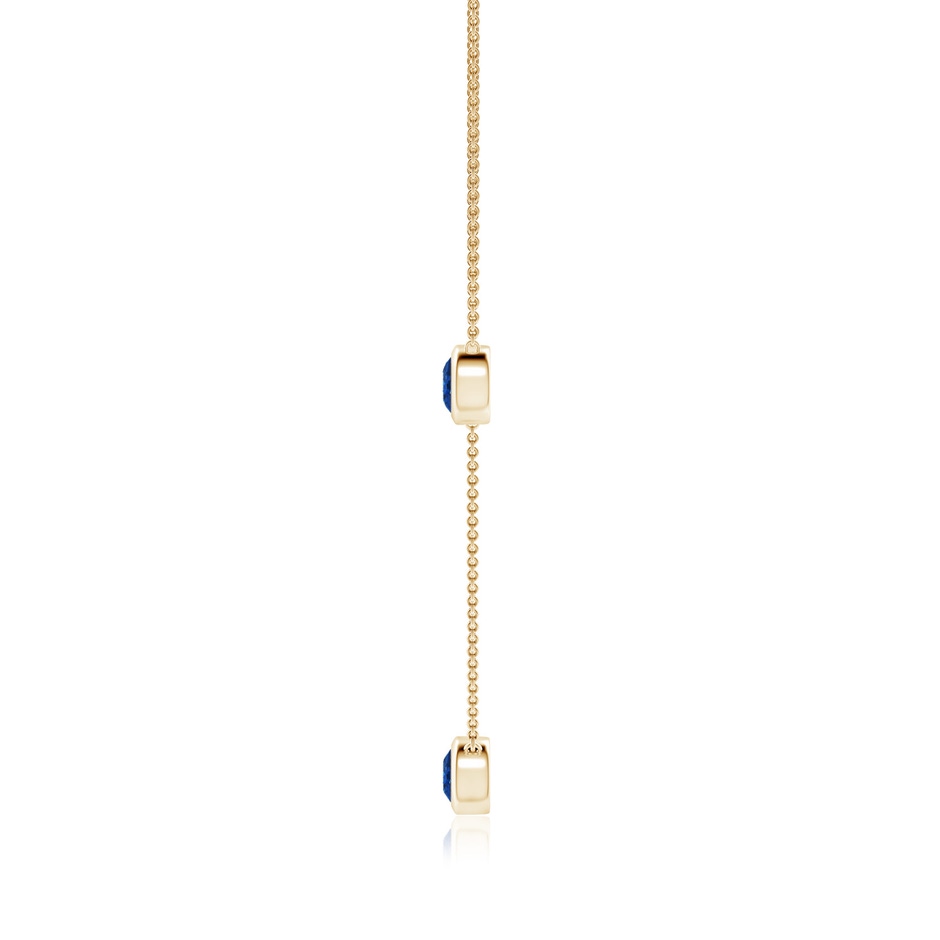 6mm AAA Bezel-Set Round Blue Sapphire Chain Necklace in Yellow Gold side 199