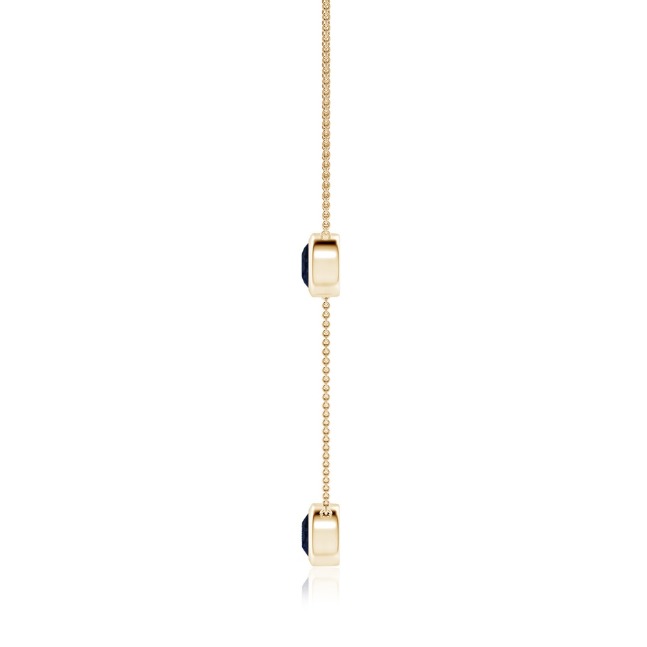 7mm A Bezel-Set Round Blue Sapphire Chain Necklace in 18K Yellow Gold side 199