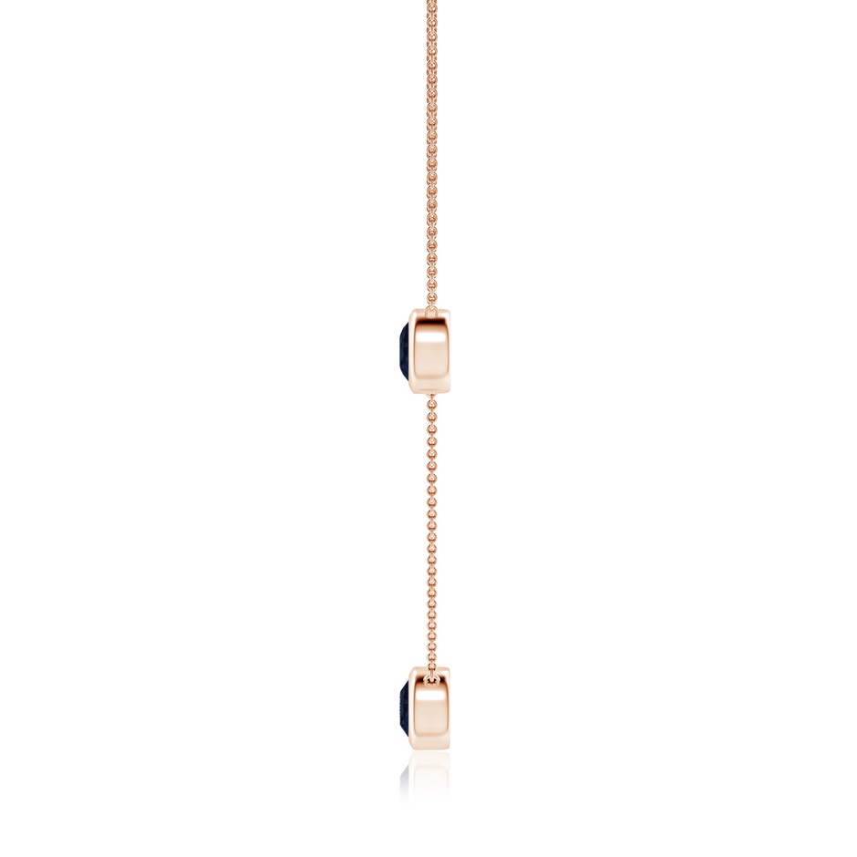 7mm A Bezel-Set Round Blue Sapphire Chain Necklace in Rose Gold side 199
