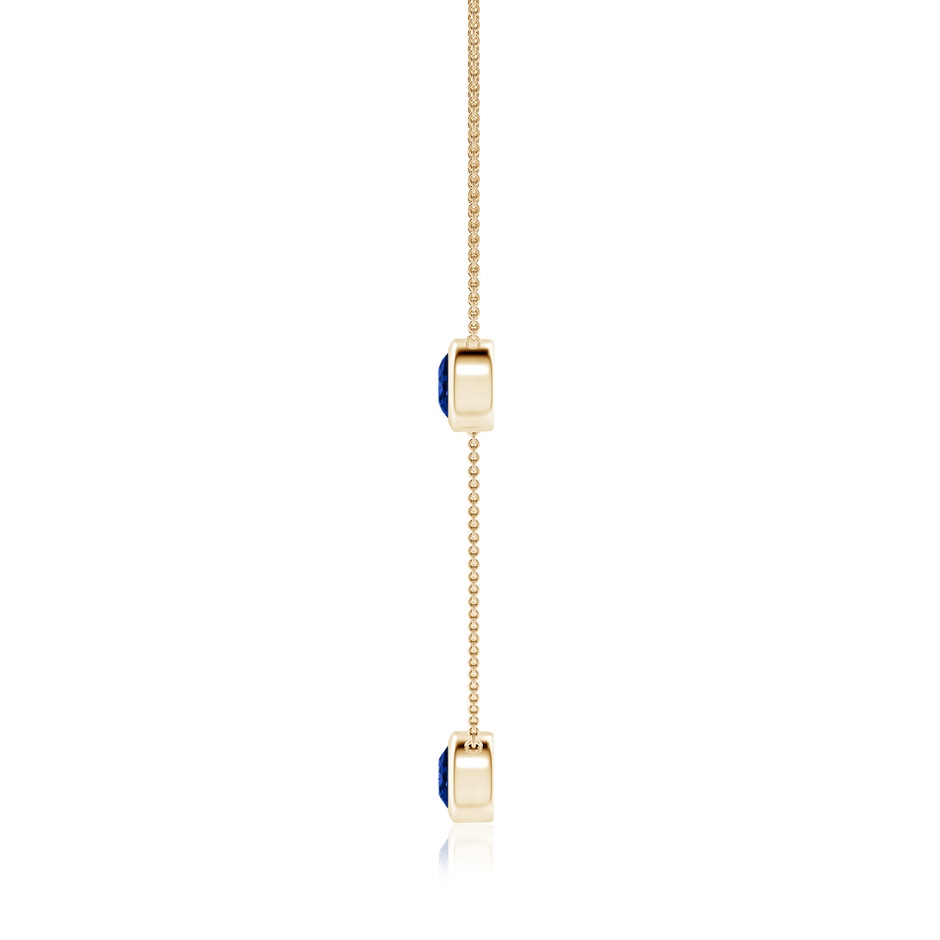 7mm AAAA Bezel-Set Round Blue Sapphire Chain Necklace in Yellow Gold side 199