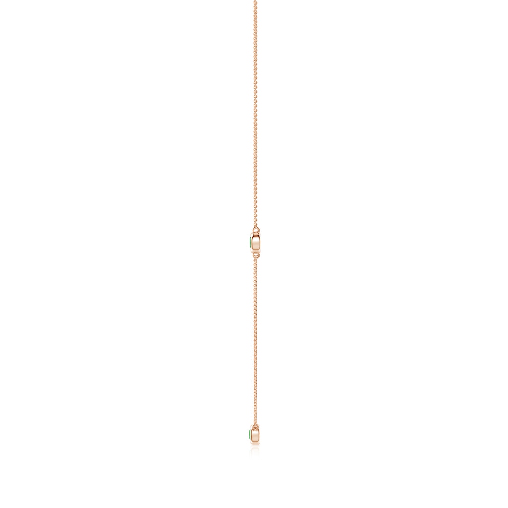 3mm AAAA Bezel-Set Round Tsavorite Chain Necklace in Rose Gold - side_1