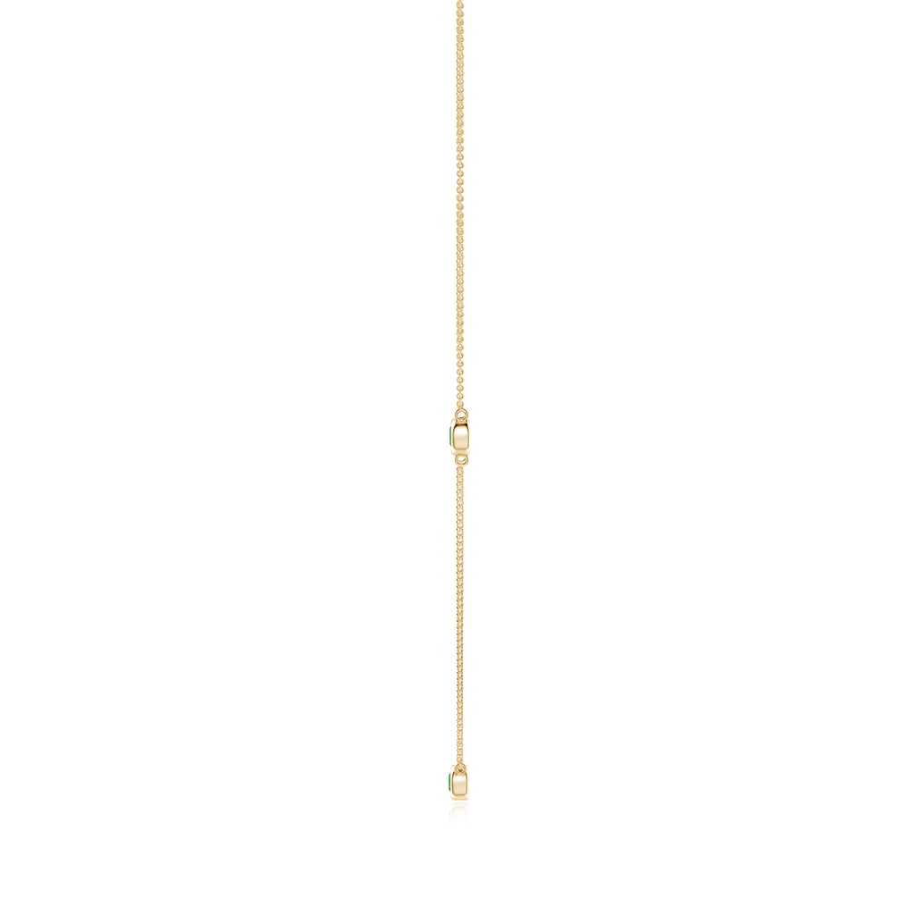 3mm AAAA Bezel-Set Round Tsavorite Chain Necklace in Yellow Gold - side_1