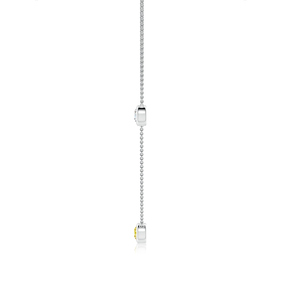 5.1mm AAAA Bezel-Set Round Fancy Intense Yellow and White Diamond Chain Necklace in P950 Platinum side 199