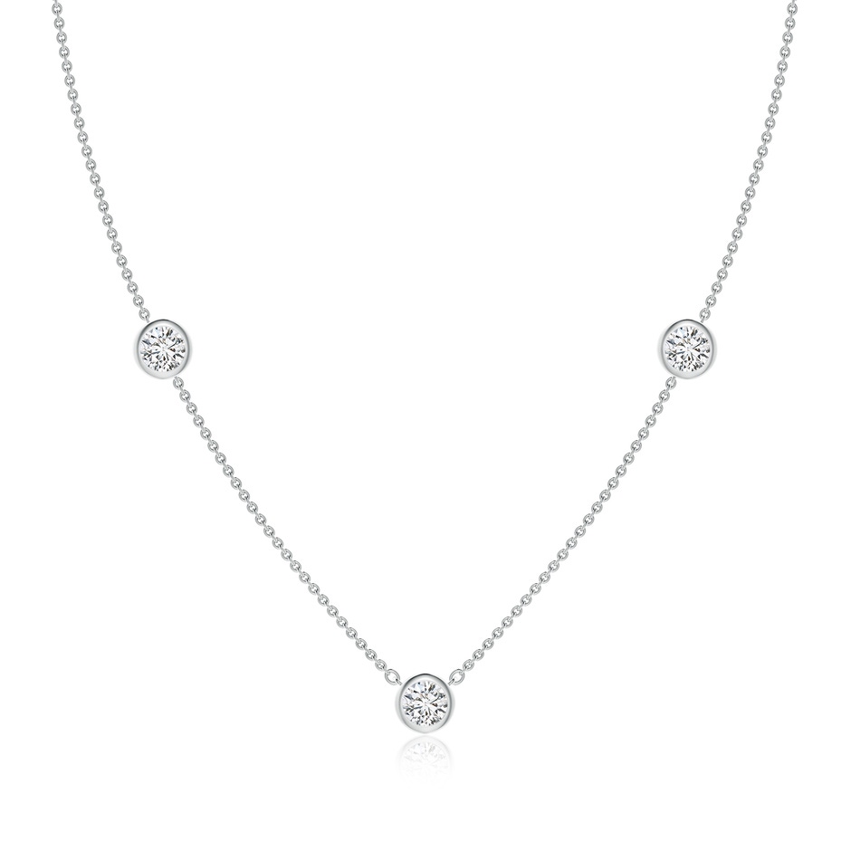 5.1mm HSI2 Round Diamond Station Necklace in White Gold 