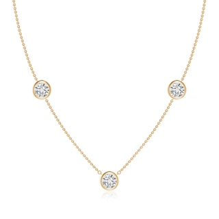 6.4mm HSI2 Round Diamond Station Necklace in Yellow Gold