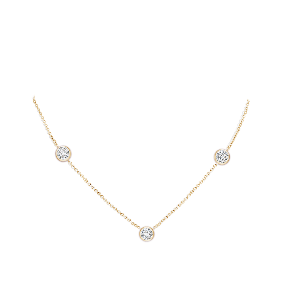 6.4mm HSI2 Round Diamond Station Necklace in Yellow Gold pen