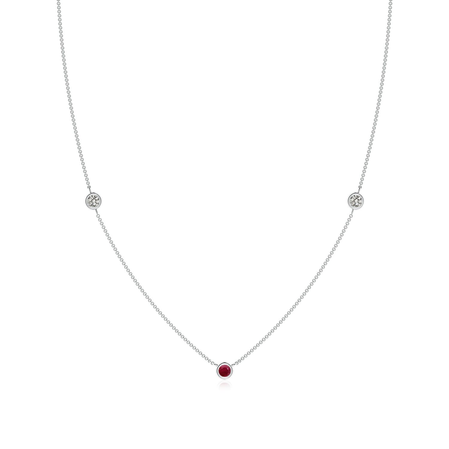 A - Ruby / 0.36 CT / 14 KT White Gold