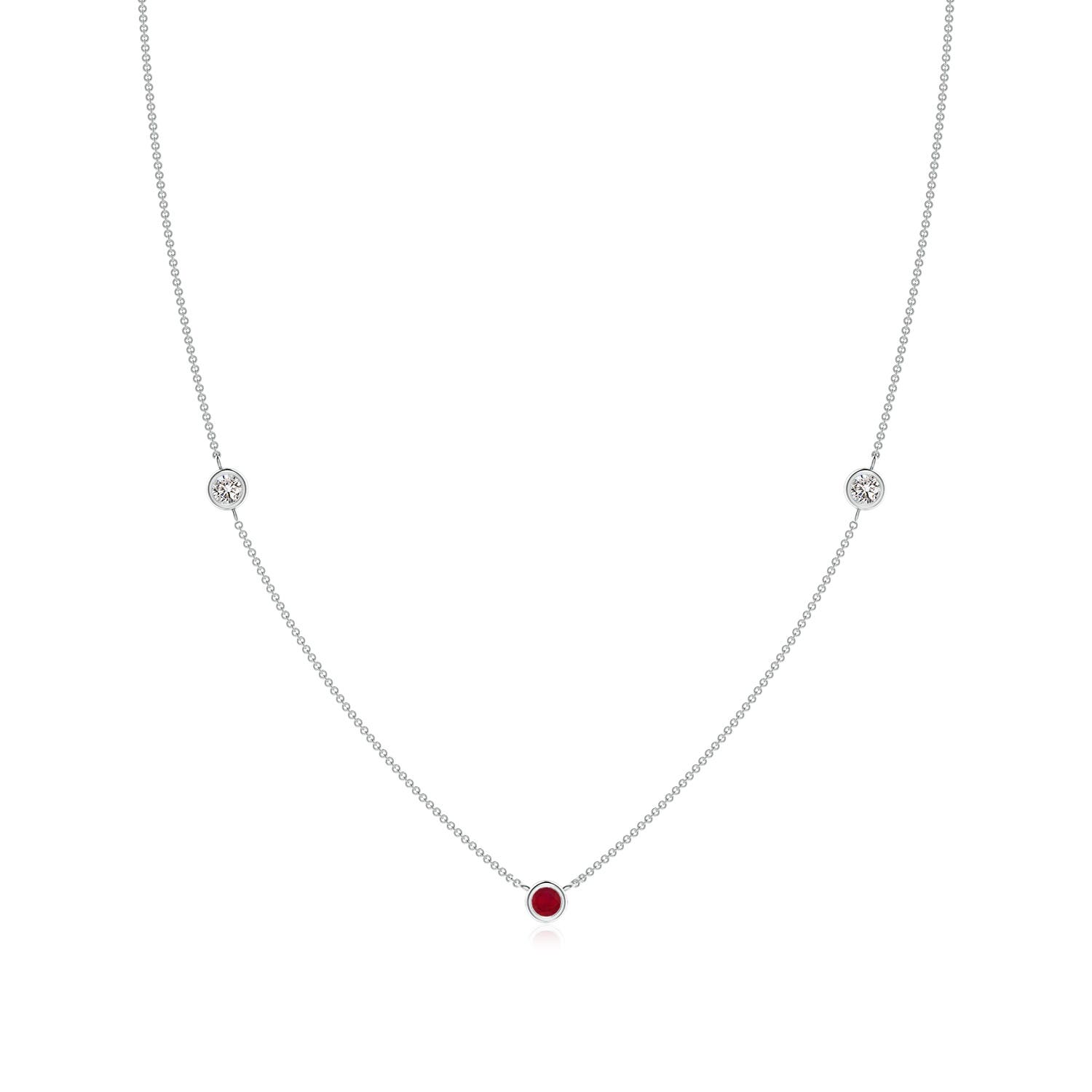 AA - Ruby / 0.36 CT / 14 KT White Gold