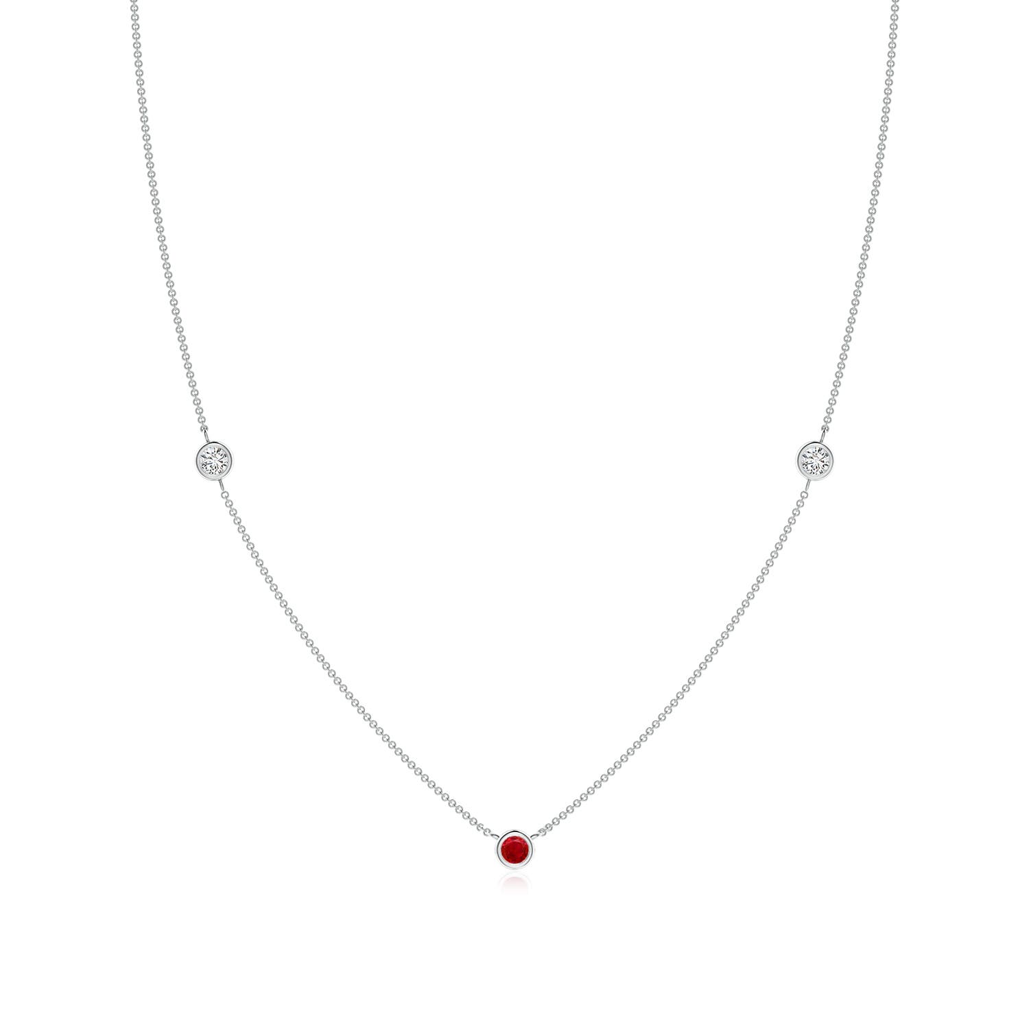 AAA - Ruby / 0.36 CT / 14 KT White Gold