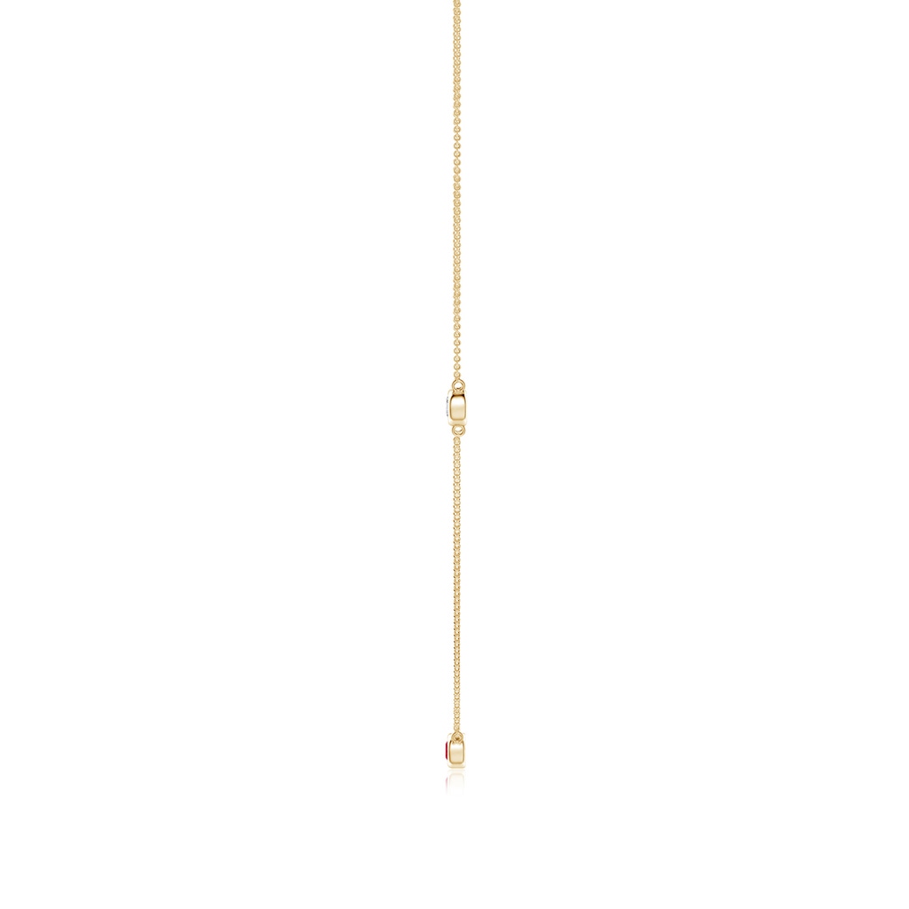 3mm AAA Round Ruby and Diamond Station Necklace in Yellow Gold Side 199