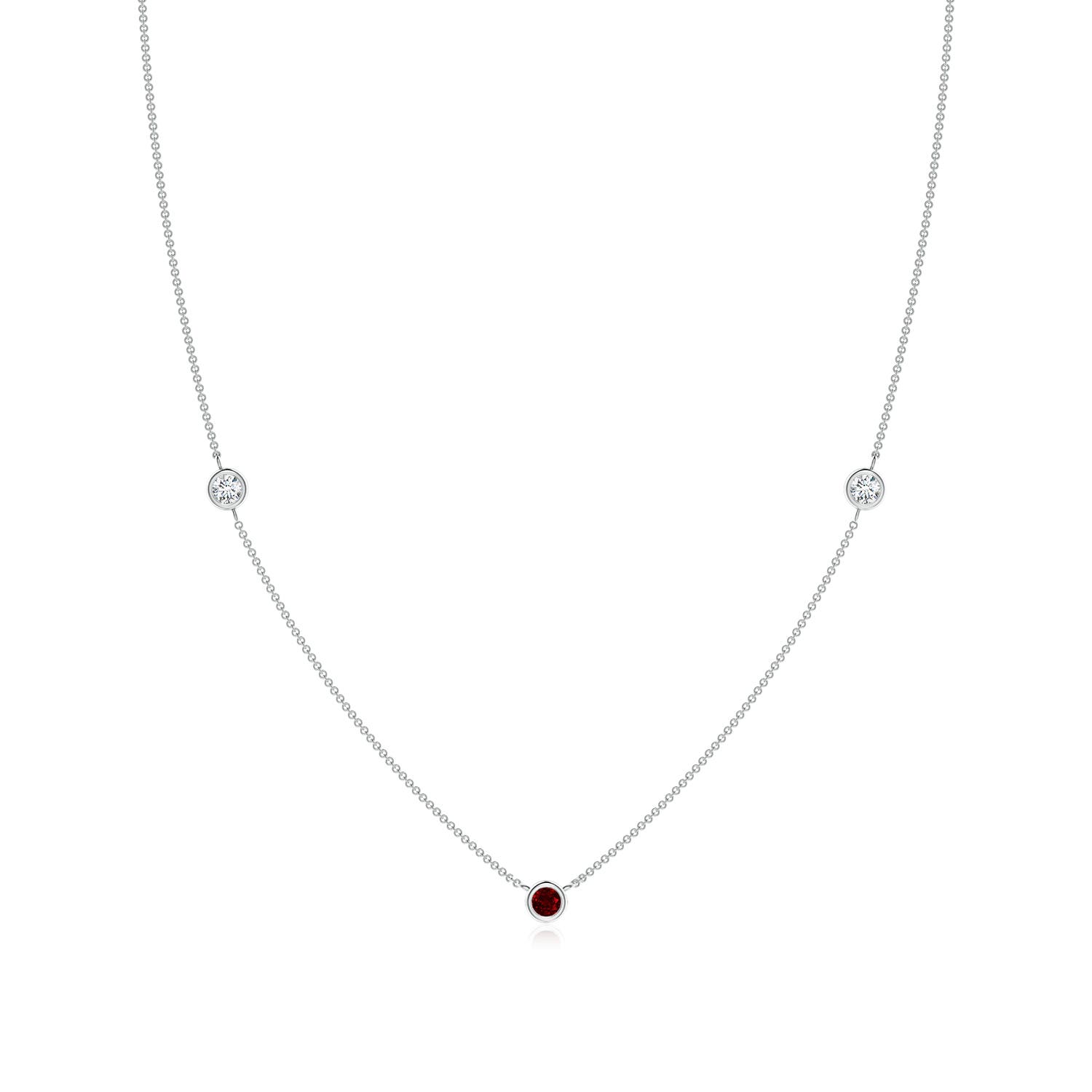 AAAA - Ruby / 0.36 CT / 14 KT White Gold