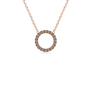 1.5mm AA Brown Diamond Open Circle Eternity Pendant in Rose Gold