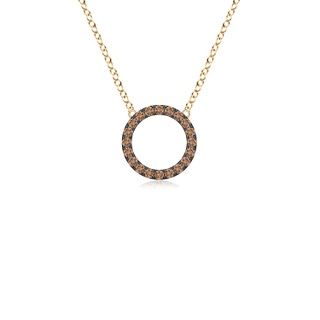 1.5mm AAA Brown Diamond Open Circle Eternity Pendant in Yellow Gold