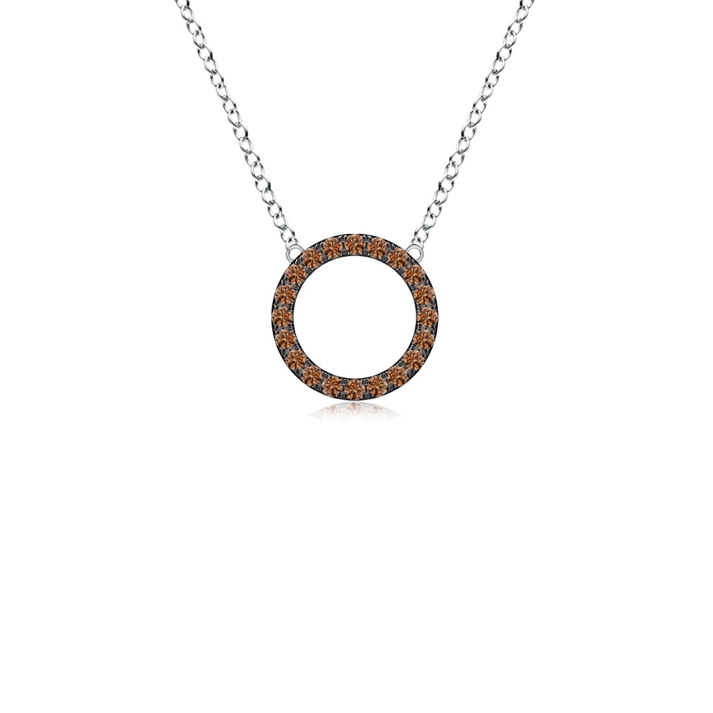 1.5mm AAAA Brown Diamond Open Circle Eternity Pendant in P950 Platinum