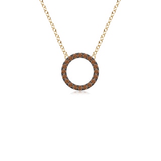 1.5mm AAAA Brown Diamond Open Circle Eternity Pendant in Yellow Gold