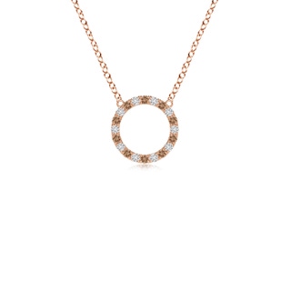 1.5mm AAA Coffee and White Diamond Open Circle Eternity Pendant in Rose Gold