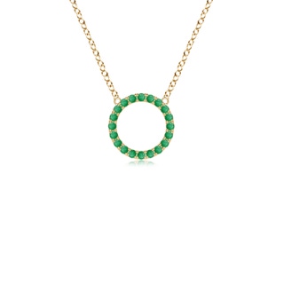 1.5mm A Emerald Open Circle Eternity Pendant in 9K Yellow Gold