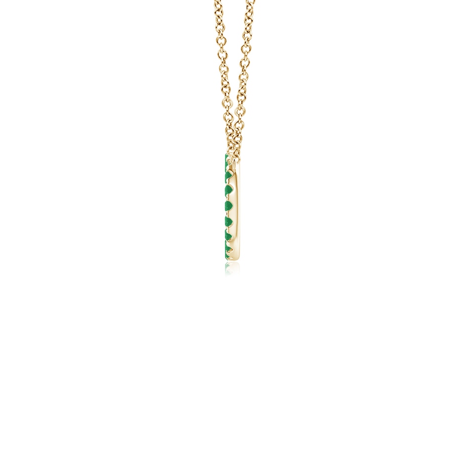 1.5mm A Emerald Open Circle Eternity Pendant in Yellow Gold side 199