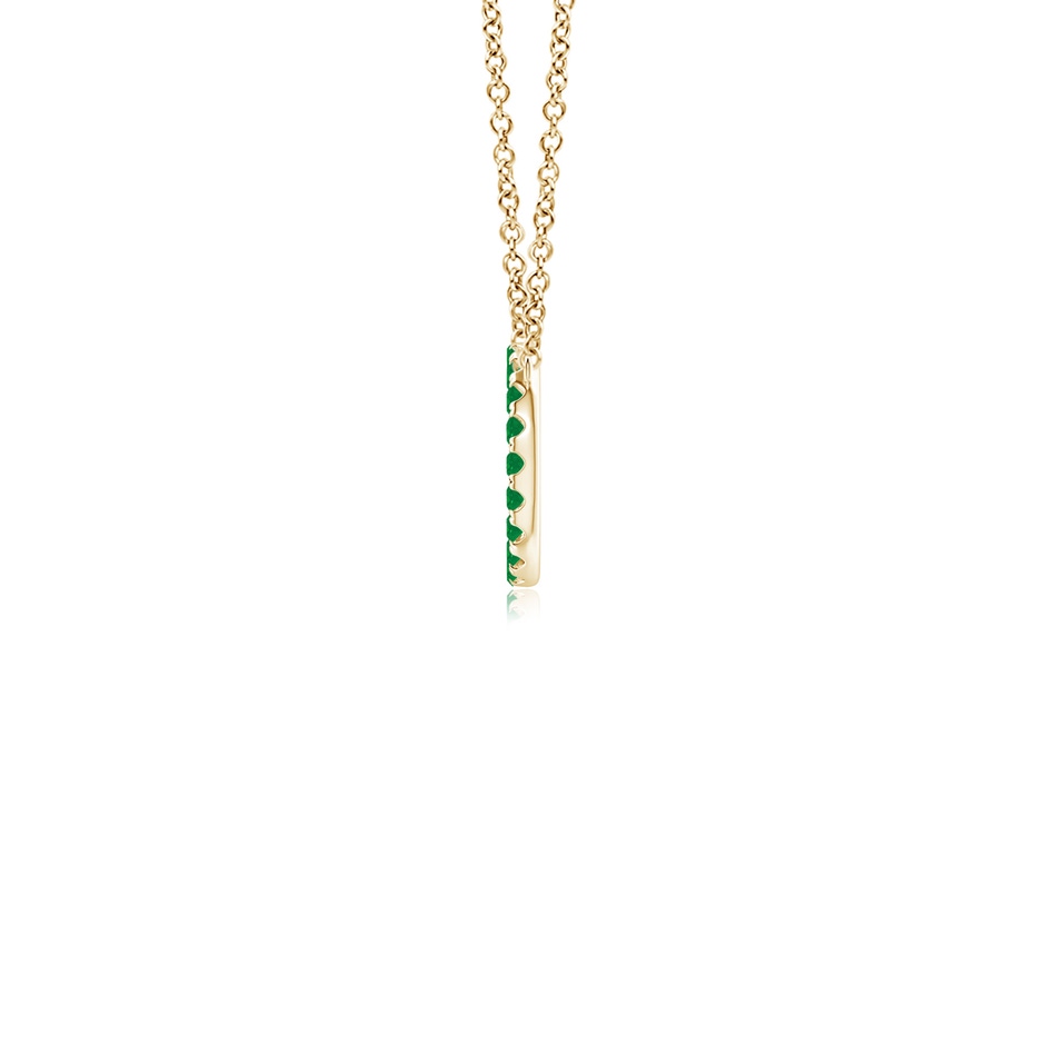 1.5mm AA Emerald Open Circle Eternity Pendant in Yellow Gold side 199