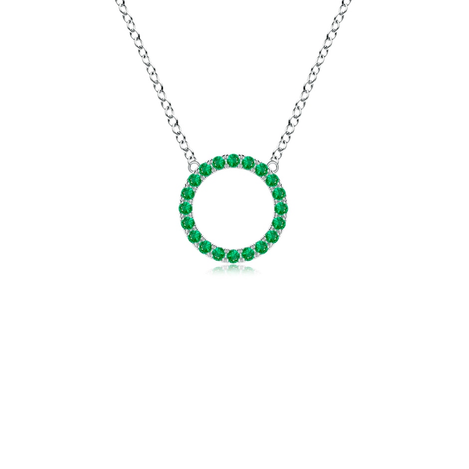 1.5mm AAA Emerald Open Circle Eternity Pendant in P950 Platinum 