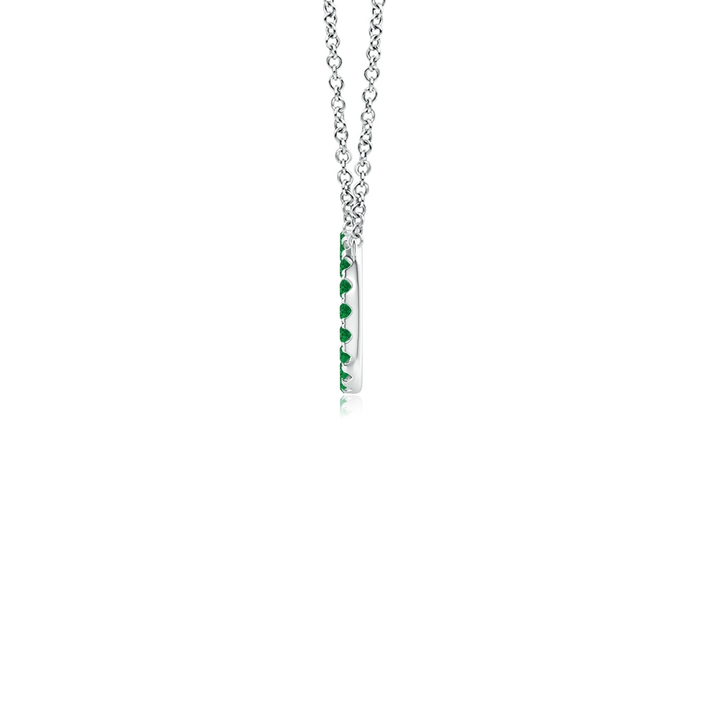 1.5mm AAA Emerald Open Circle Eternity Pendant in P950 Platinum Side-1
