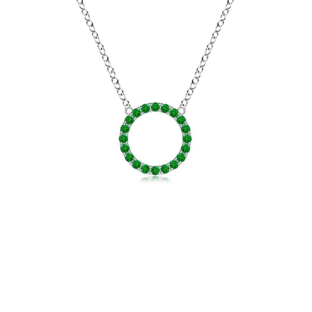 1.5mm AAAA Emerald Open Circle Eternity Pendant in P950 Platinum