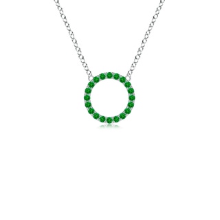 1.5mm AAAA Emerald Open Circle Eternity Pendant in P950 Platinum